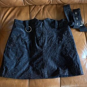 Black Embellished mini Skirt